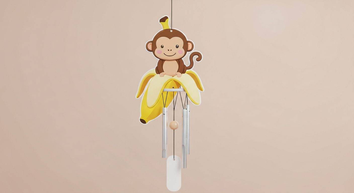 Bananen-Pop-Art-Windspiel 'Sunny Chimp'
