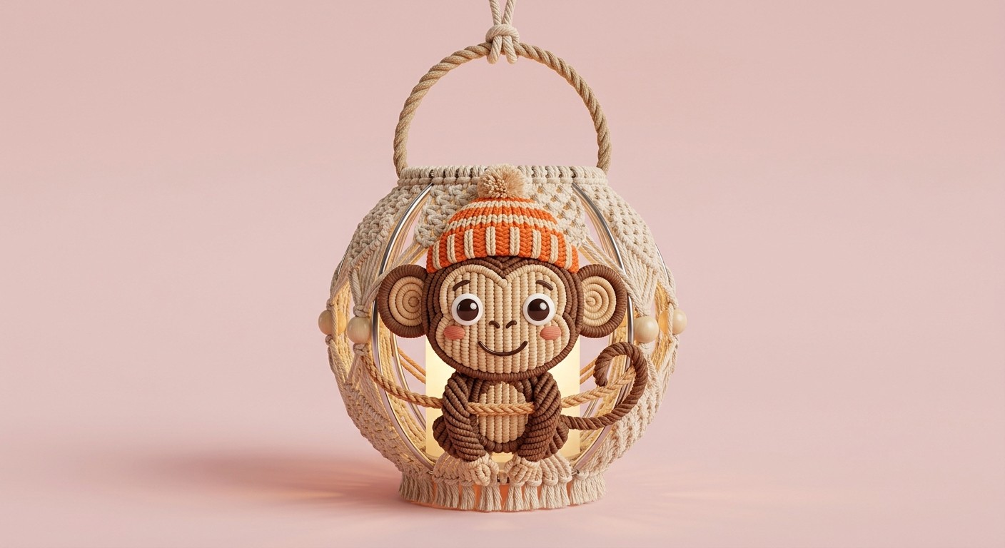Boho-Affen-Laterne 'Jungle Dreamcatcher'