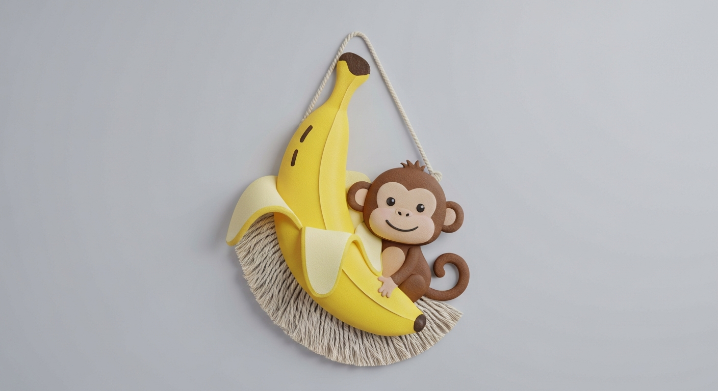 Boho-Makramee-Affen-Wandbehang 'Jungle Whisper'