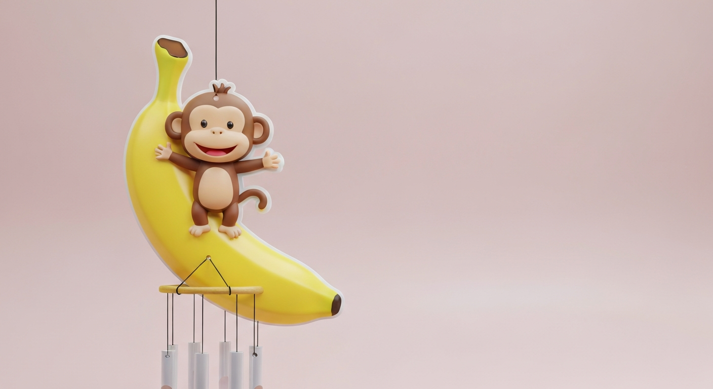 Minimalistischer Bananen-Windfänger 'Golden Swing'