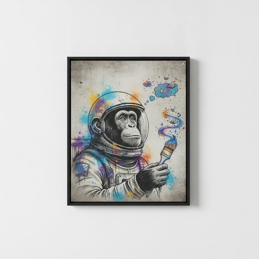 CANVAS MONKEY Graffiti Follow Your Dreams Brainwash Banksy-Stil, gerah