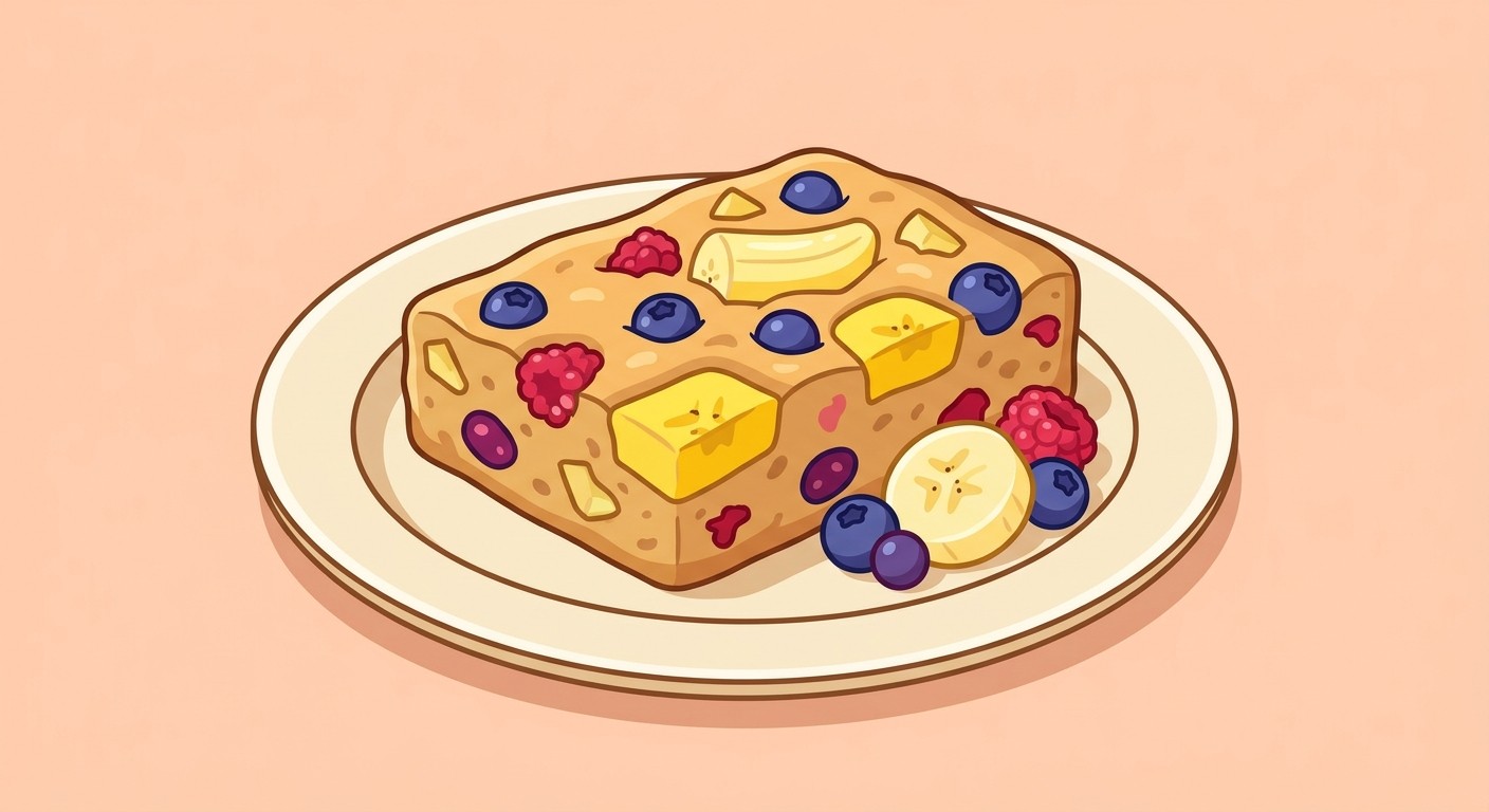 Bananen-Beeren-Kuchen-Riegel ohne Zuckerzusatz