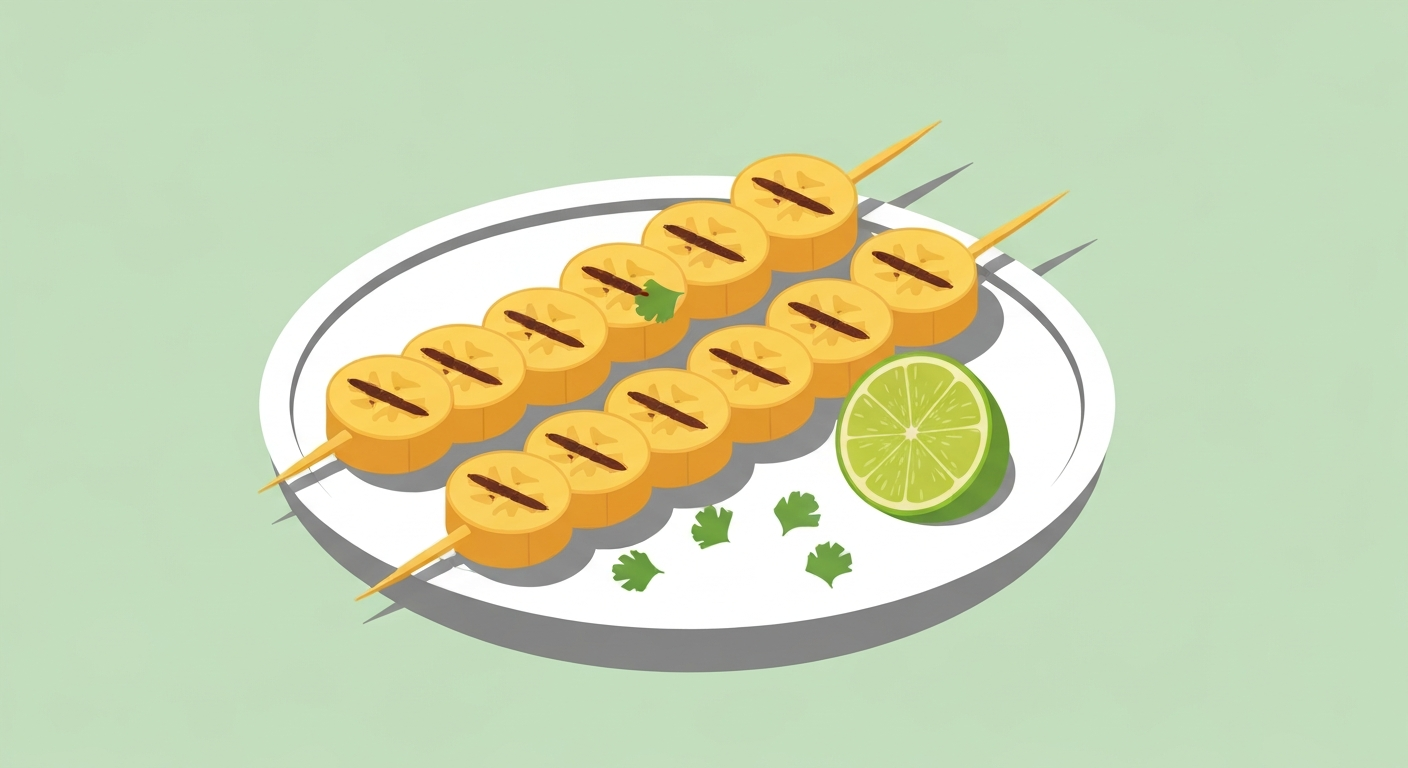 Bananen-Hähnchen-Spieße mit Kokos-Curry-Marinade