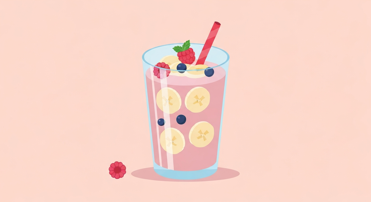 Bananen-Himbeer-Regenbogen-Shake