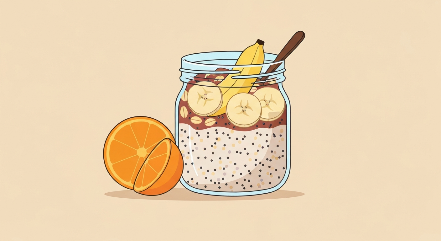 Bananen-Mohn-Overnight Oats mit Orangen-Kick