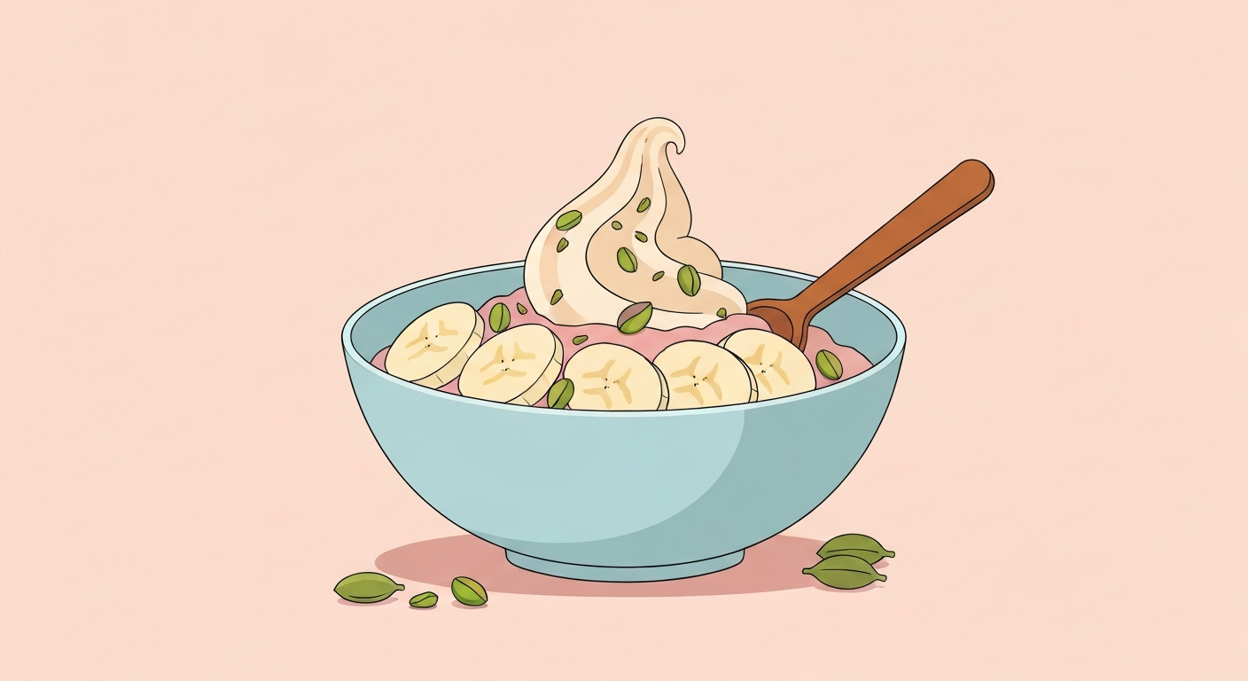 Bananen-Pistazien-Nicecream mit Kardamom-Note