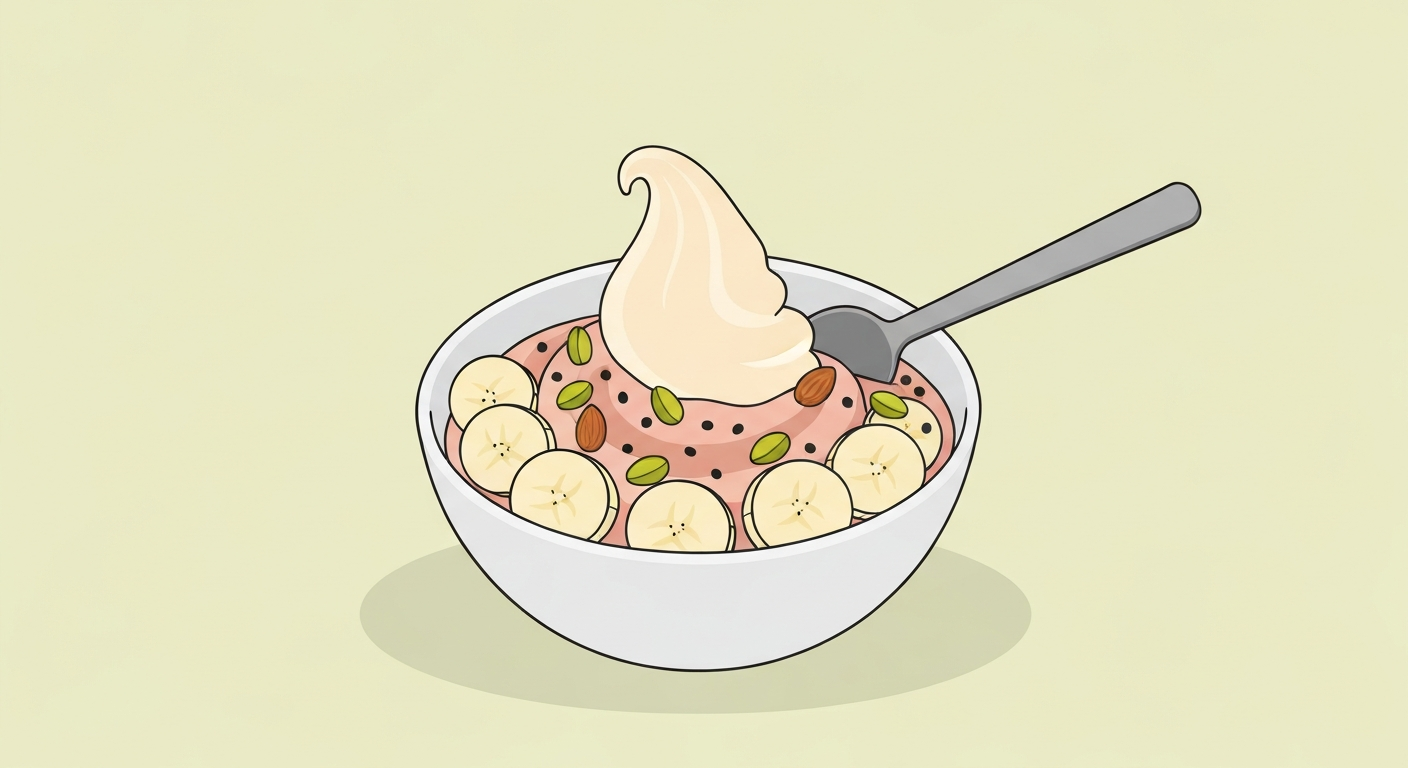 Bananen-Vanille-Himmel-Creamy mit Pistazien