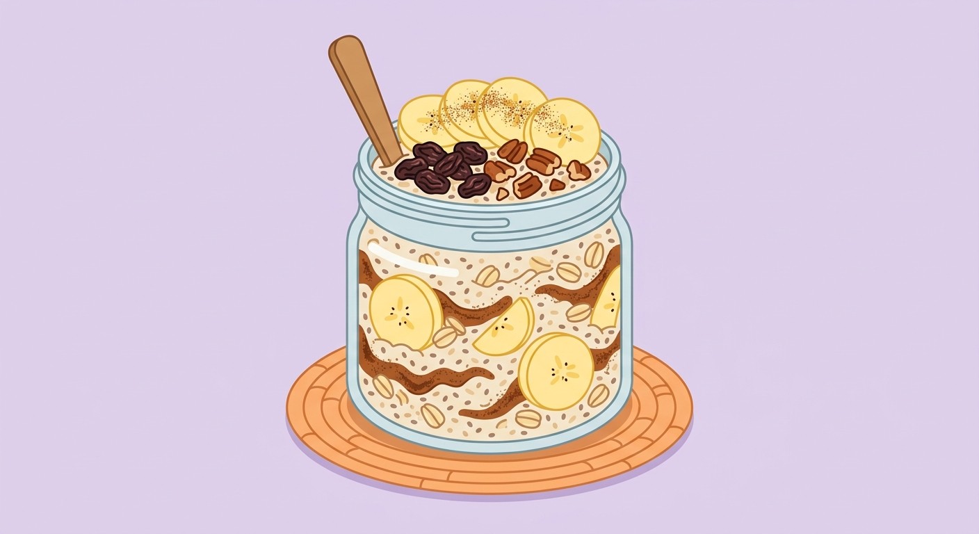 Bananen-Zimt-Swirl Overnight Oats (glutenfrei)