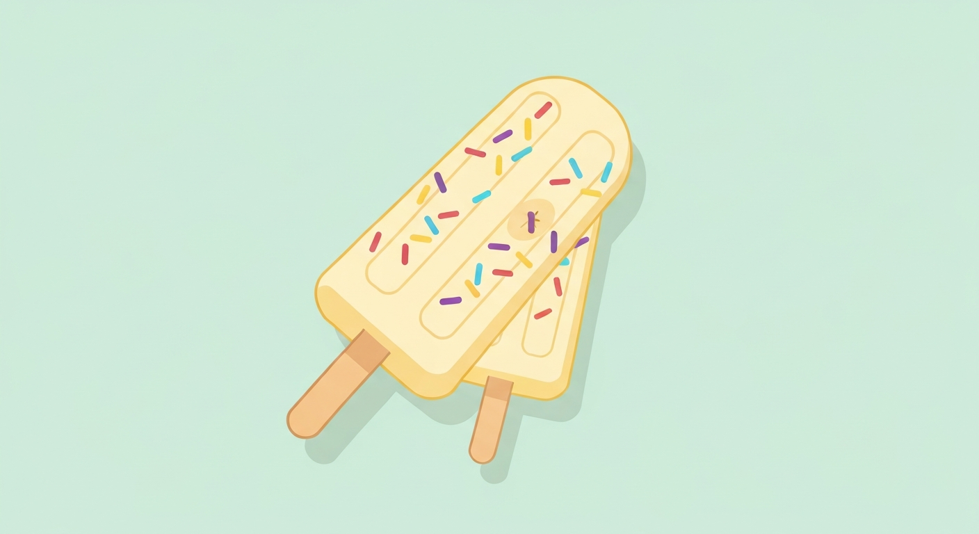ExtraBanana-Nicecream-Eis am Stiel mit bunten Streuseln
