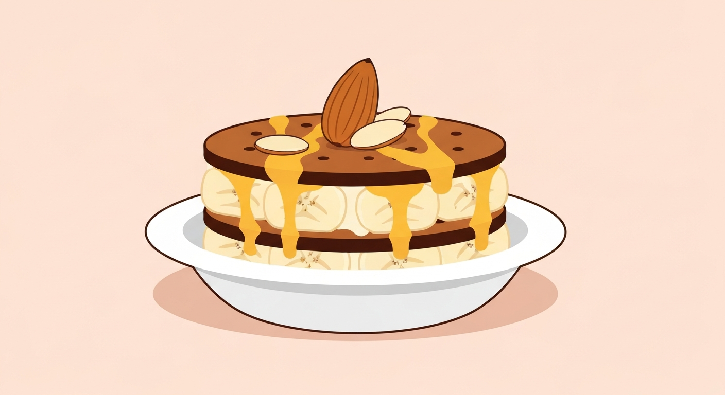 ExtraBanana-Nicecream-Sandwich mit Mandelsplittern
