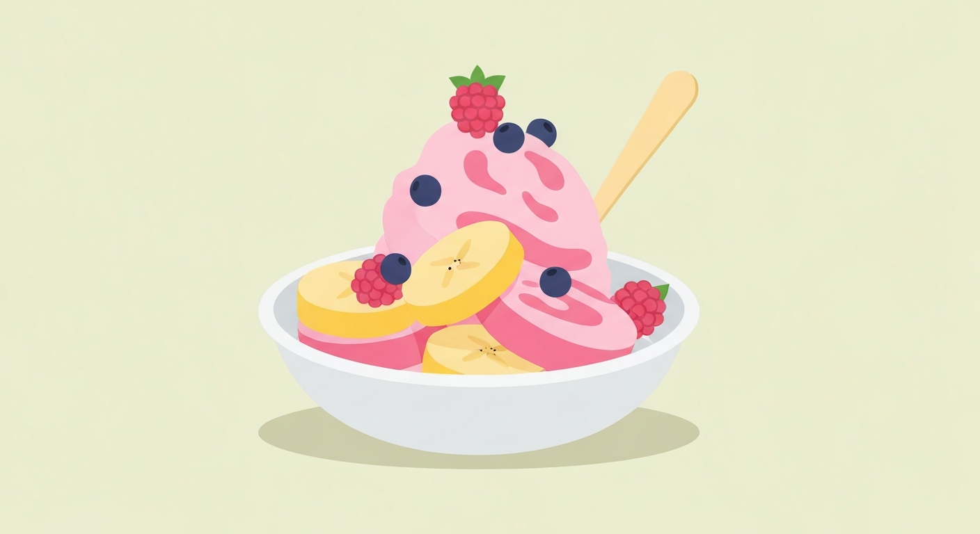 ExtraBanana-Nicecream-Taler mit Himbeer-Swirl