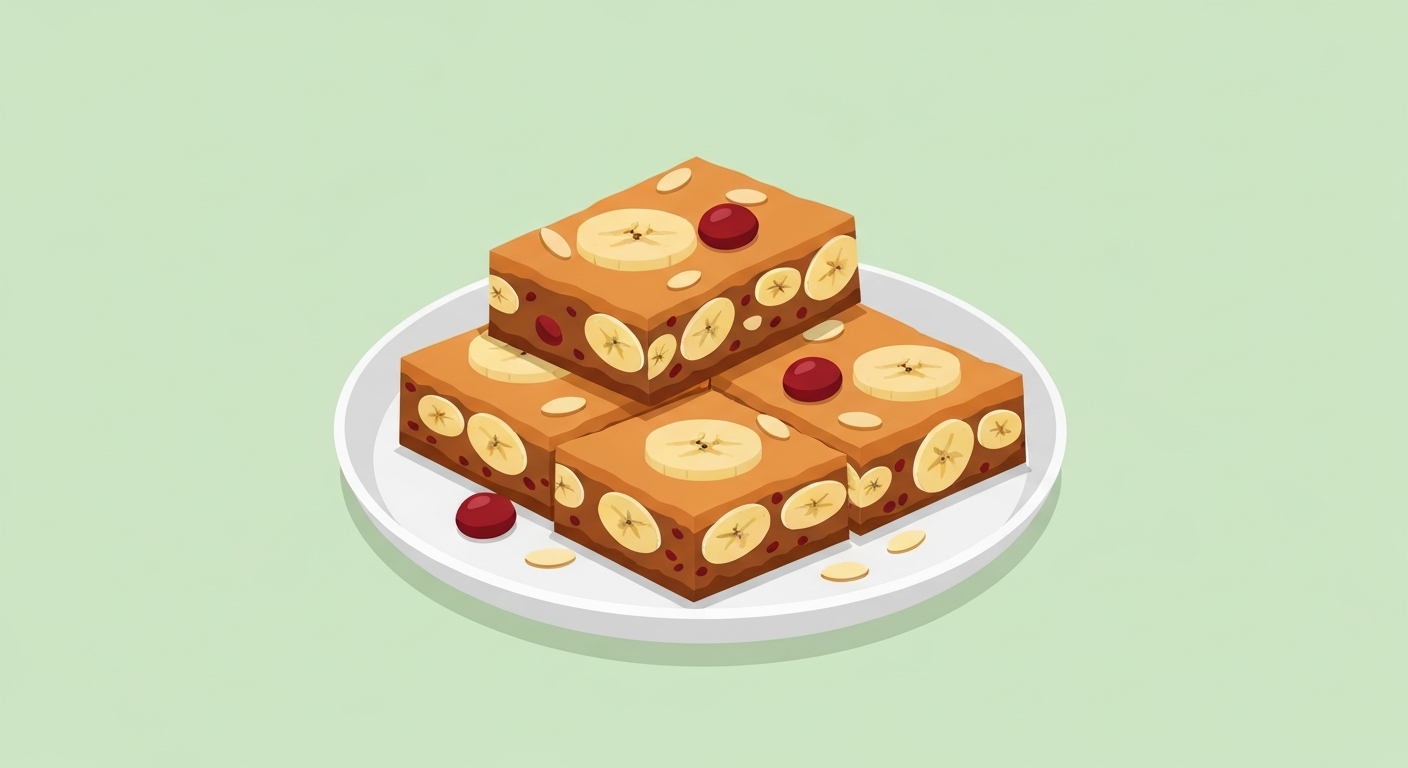 Gebackene Bananen-Hafer-Riegel mit Cranberry & Nuss