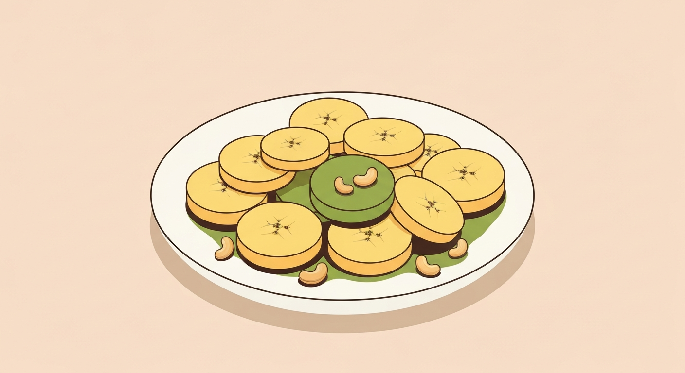 Gefrorene Bananen-Matcha-Münzen mit Cashew-Topping
