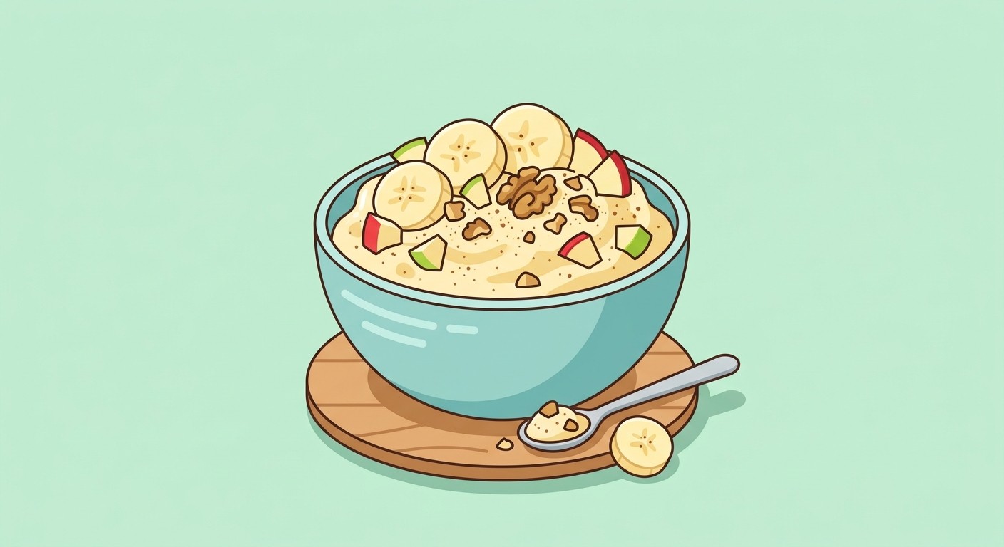 Herbstliche Bananen-Apfel-Zimt-Nicecream mit Walnuss-Crunch