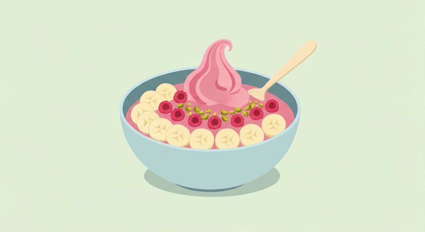 Himbeer-Bananen-Nicecream mit Pistazien-Crunch