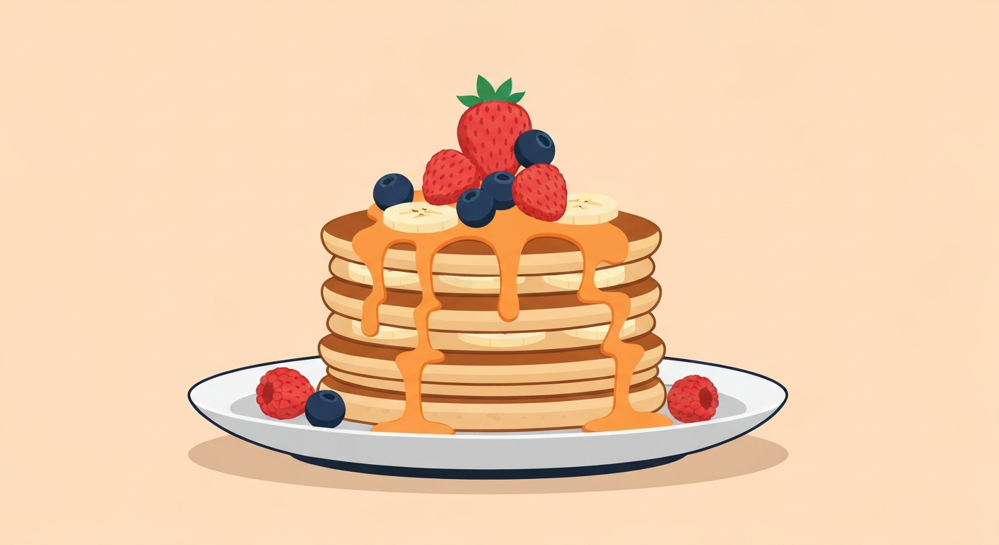 Protein-Sommer-Bananen-Pancakes mit Beeren-Joghurt