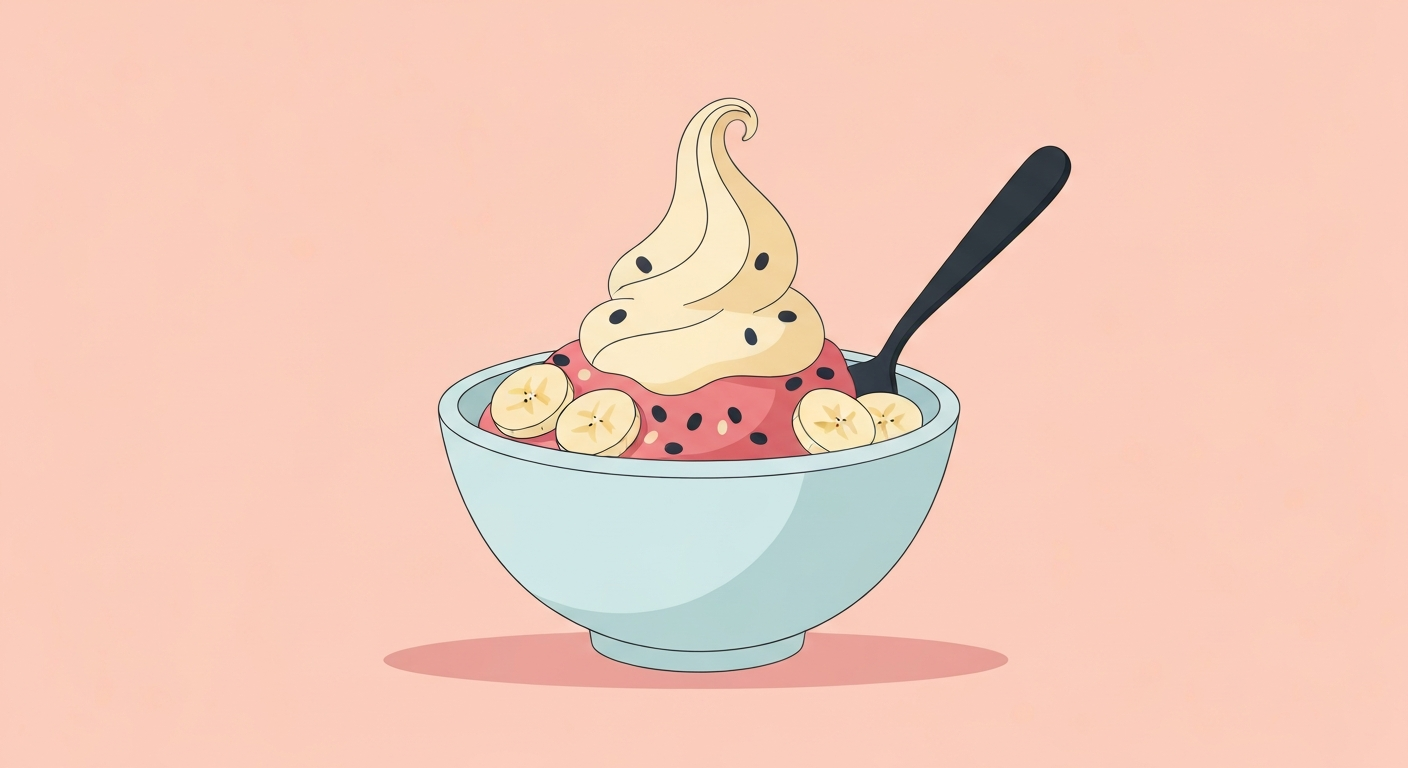 Regenbogen-Bananen-Nicecream mit Frucht-Topping