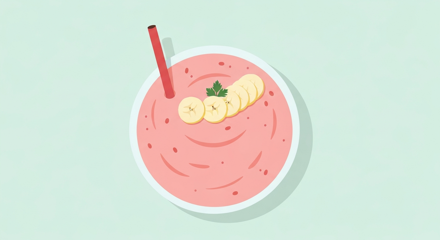 Tropischer Bananen-Beeren-Smoothie mit Kokosnote